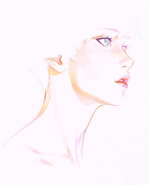 Аниме лицо сбоку девушка