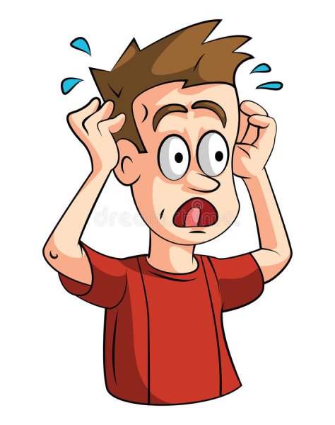 Мультяшный человек в шоке