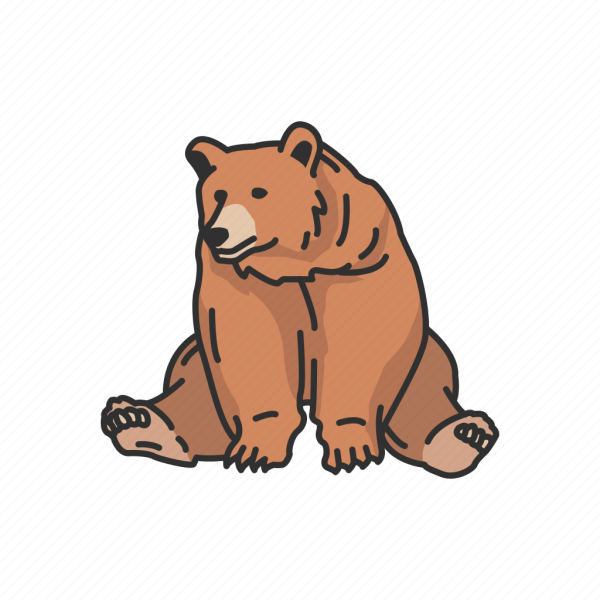 Медведь сидит арт