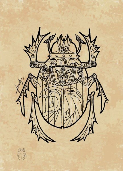 Жук скоробей эскиз тату