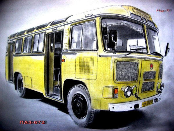 Автобус ПАЗ 672 рисунок