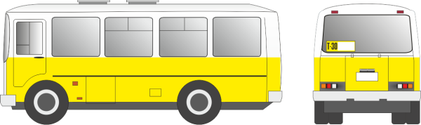 Автобус ПАЗ вид сзади