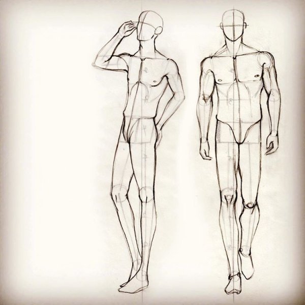 Мужская фига для рисования