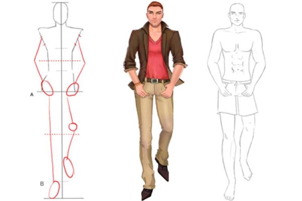 Модель мужчины для рисования с пропорциями