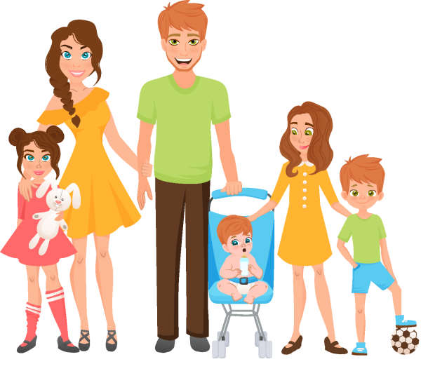Картинка семья мультяшная