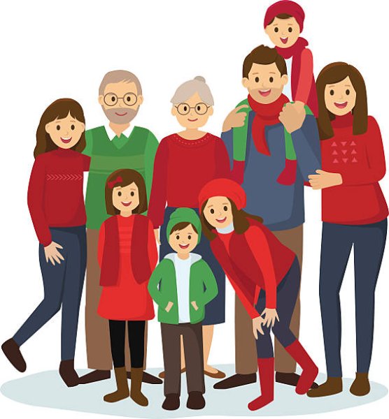 Многодетная семья иллюстрация