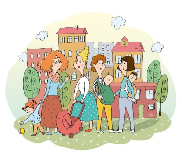 Многодетная семья рисунок