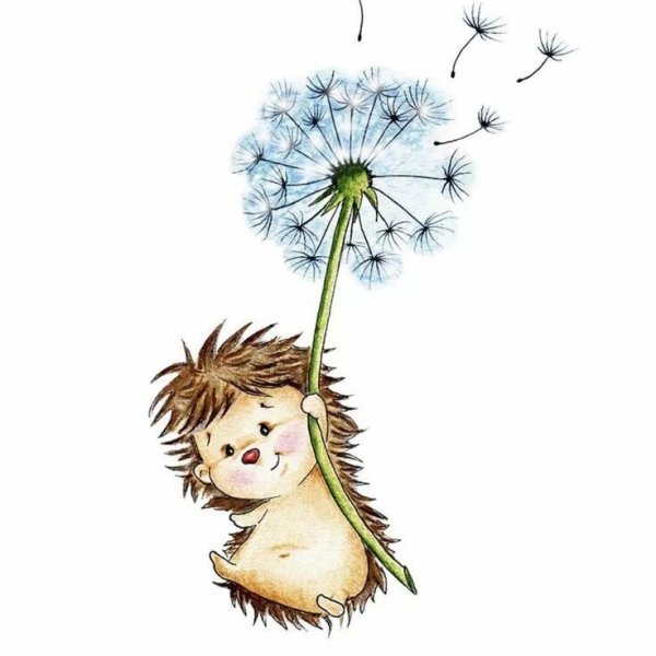 Ежик с одуванчиком