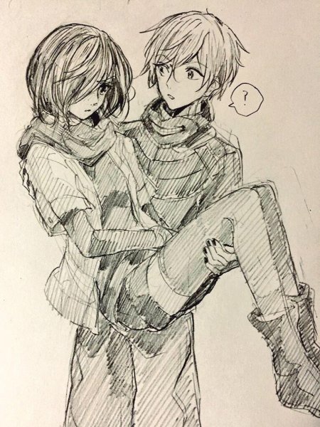 Канеки и Тоука карандашом