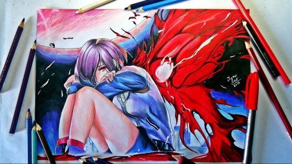 Тока Кирисима карандашом