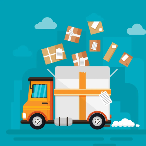 Фургон с коробками