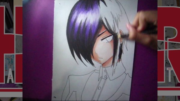 Токийский гуль Тоука арт карандашом