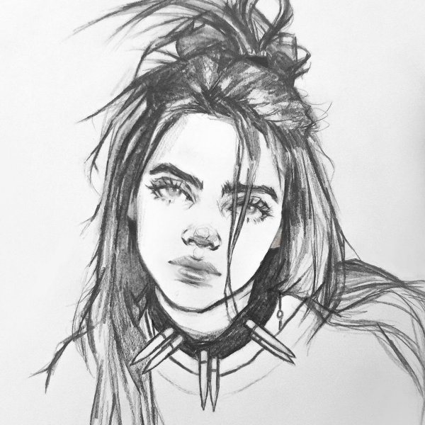 Портреты девушек в стиле скетч