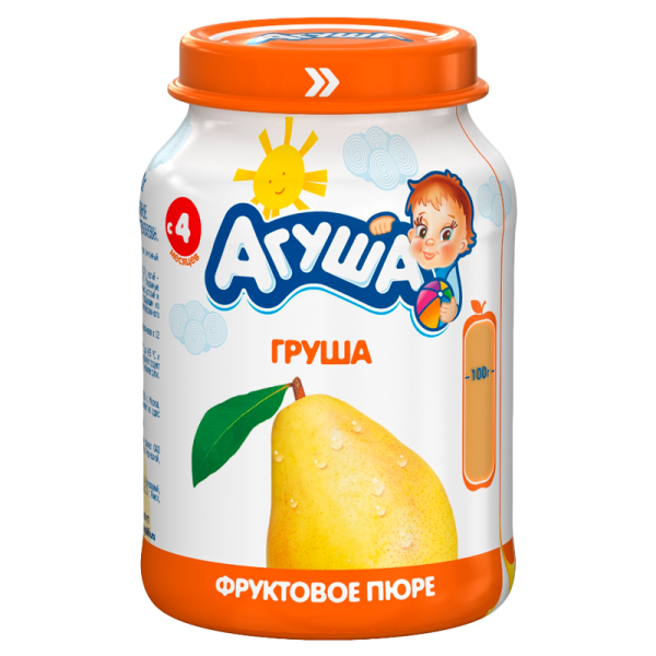 Агуша пюре груша с 4 мес