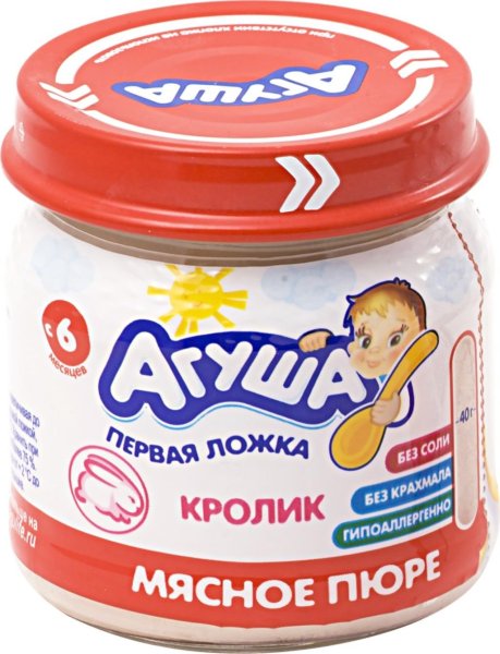 Мясные пюре Агуша кролик