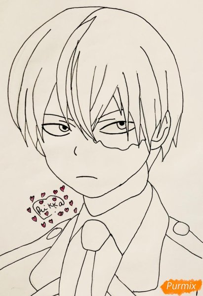 Тодороки шото черно белый