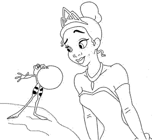 Тиана принцесса и лягушка раскраска