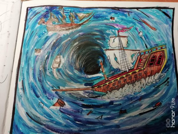 Корабль в водовороте