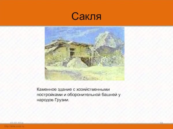 Жилище народов Закавказья сакля