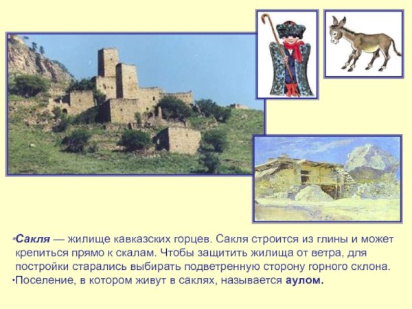 Рисование Кавказская сакля