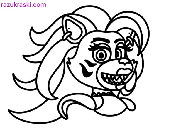 Раскраска Роксана АНИМАТРОНИКИ