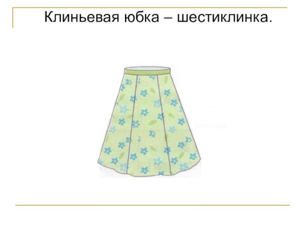 Модель клиньевой юбки