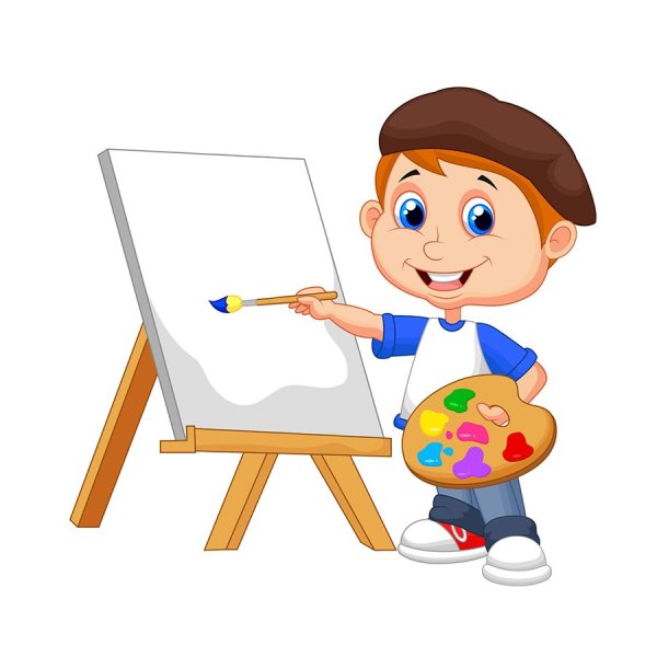 Художник на белом фоне