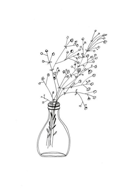 Цветы в вазе Минимализм рисунок