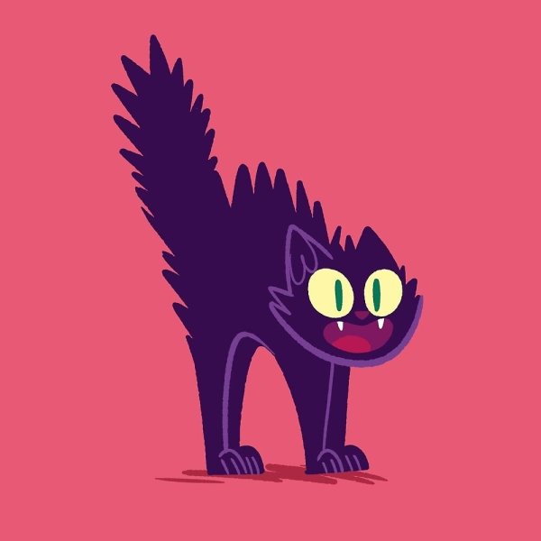 Напуганная кошка арт