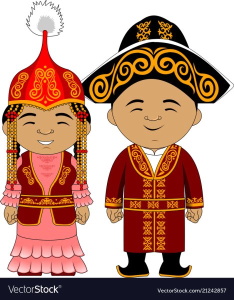 Национальная одежда казахов вектор