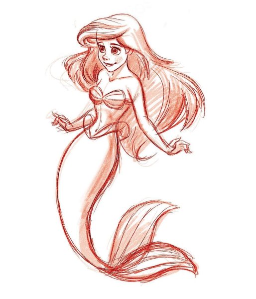 Ариэль Наброски Диснея