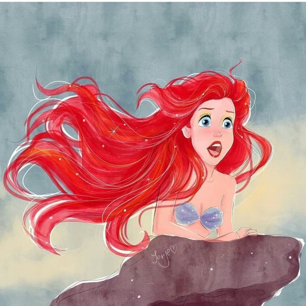 Срисовка легкая принцесса Ариель