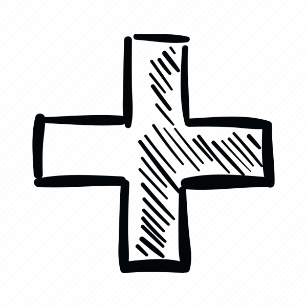 Плюс нарисованный