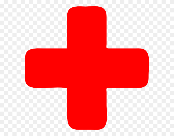 Знак плюс красный