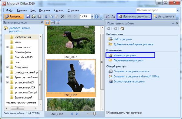 Диспетчер рисунков Microsoft Office 2010