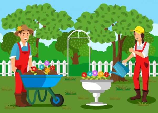 Садовник мультяшный