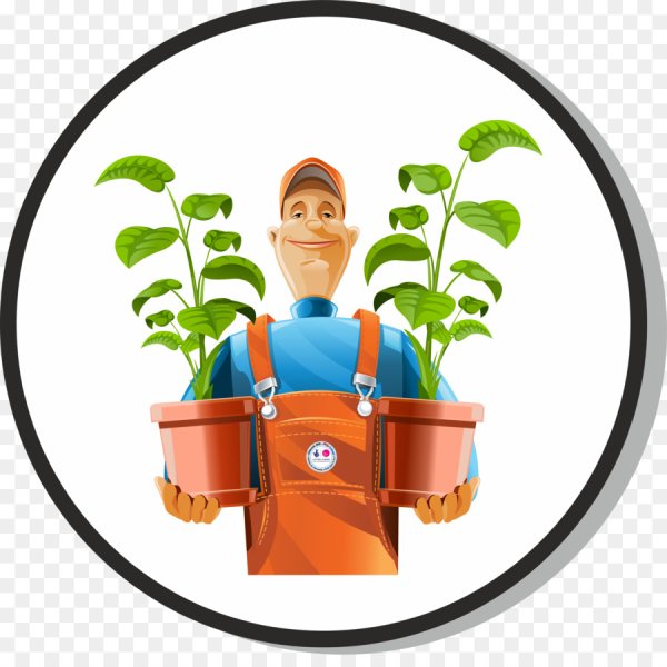 Садовник с цветами