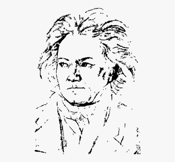 Нарисованный Бетховен композитор