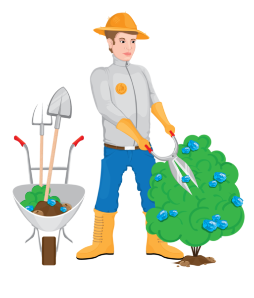 Цветовод карикатура