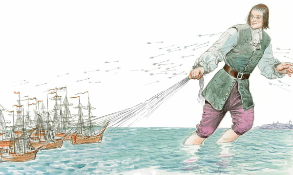 Иллюстрация к произведению путешествие Гулливера в Лилипутию