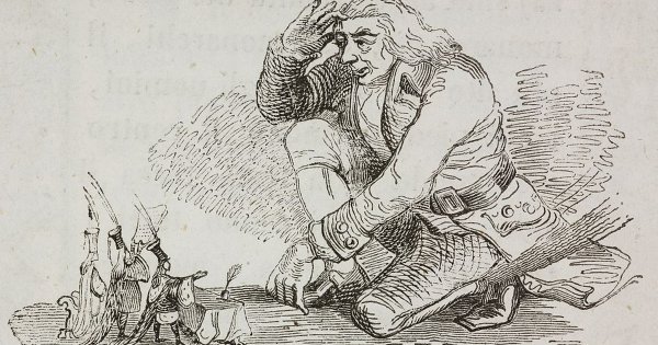 Иллюстрация к сказке Джонатана Свифта путешествие Гулливера