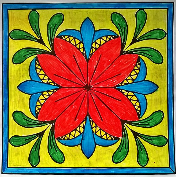 Узор в квадрате для рисования