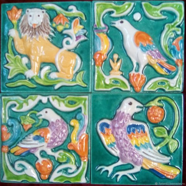 Муравленые изразцы растительный орнамент