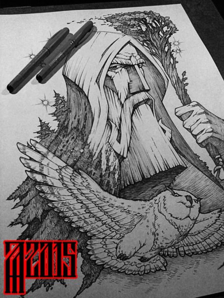 Языческий Бог Велес тату