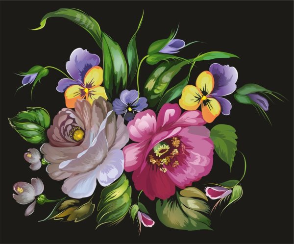 Ирисы в Жостовской росписи