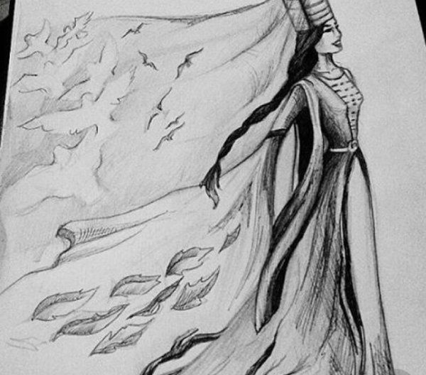 Эскизы национальных платьев