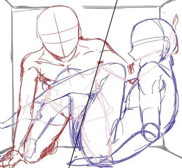 Позы для рисования двух людей