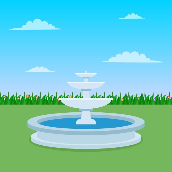 Фонтан рисунок карандашом