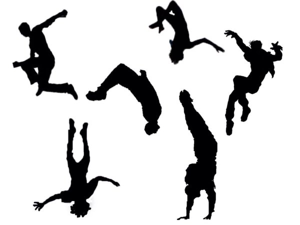 Силуэты паркурщиков