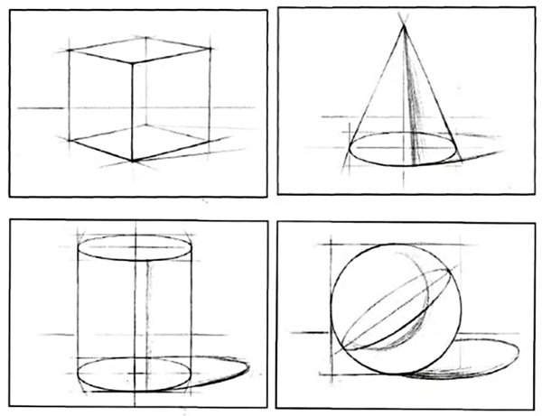 Построение геометрических тел рисунок в перспективе